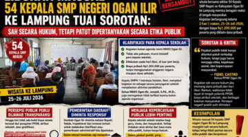 Liburan Massal 54 Kepala SMP Negeri Ogan Ilir ke Lampung Tuai Sorotan, Klarifikasi Muncul, Etika Tetap Dipertanyakan